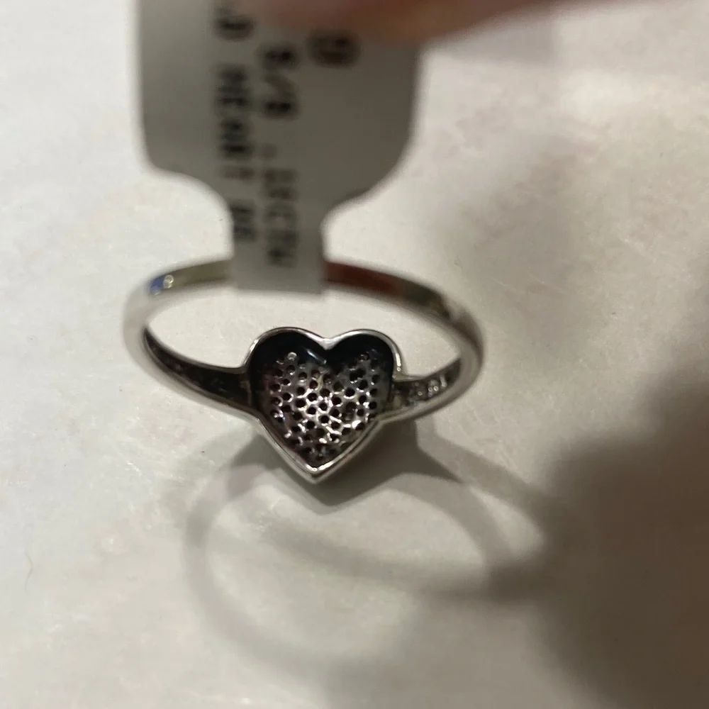 JTV Sterling Silver Heart Diamond accent ring!